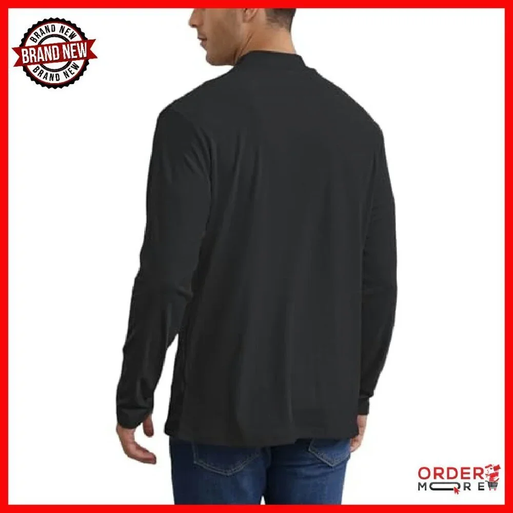 Men's Long Sleeve Mock Turtleneck Thermal Top Stretchy Slim Fit